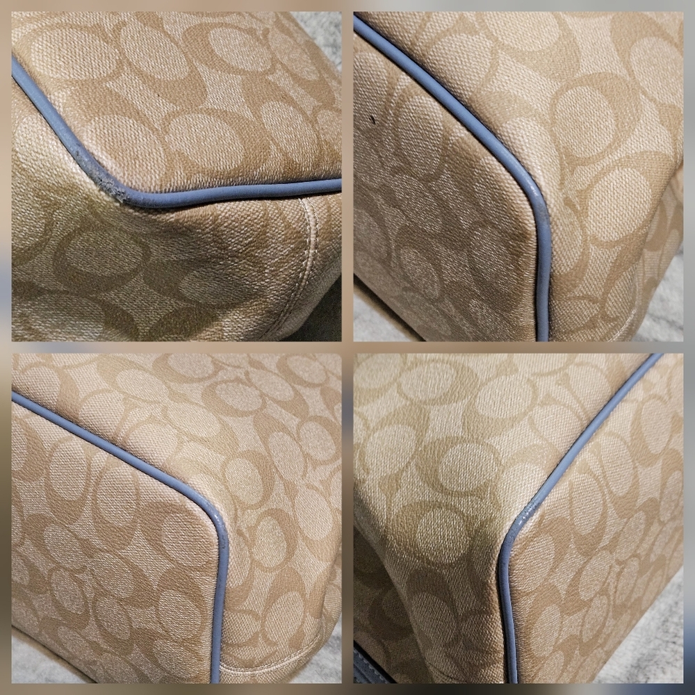 Coach Tan and Gray Signature Tote - Picture 6 of 8